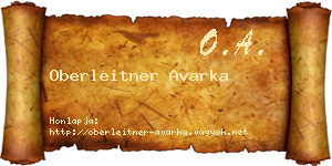 Oberleitner Avarka névjegykártya
